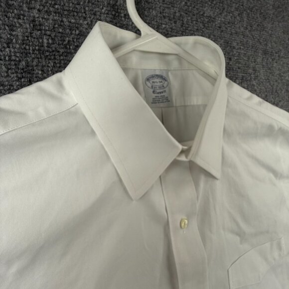 Brooks Brothers Non Iron Button Up Shirt Long Sleeve Men Classic White 16.5 34 * - Picture 10 of 16